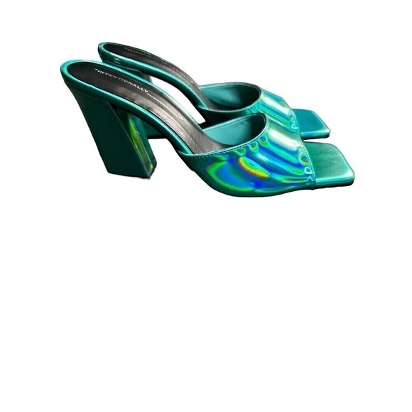 INTENTIONALLY BLANK x REVOLVE Metallic Jackson Mule in Teal Size 41. US 10 - Picture 3 of 12